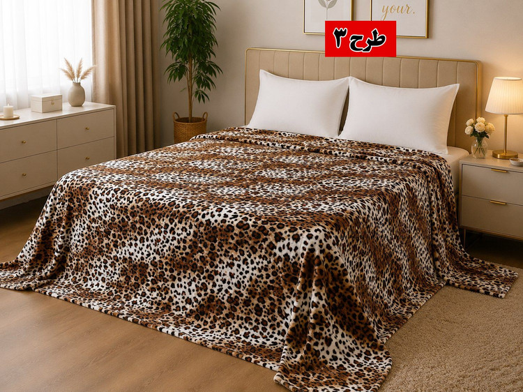 پتو ژلهای دو نفره طرح پوستی (مدل سوپر سافت)