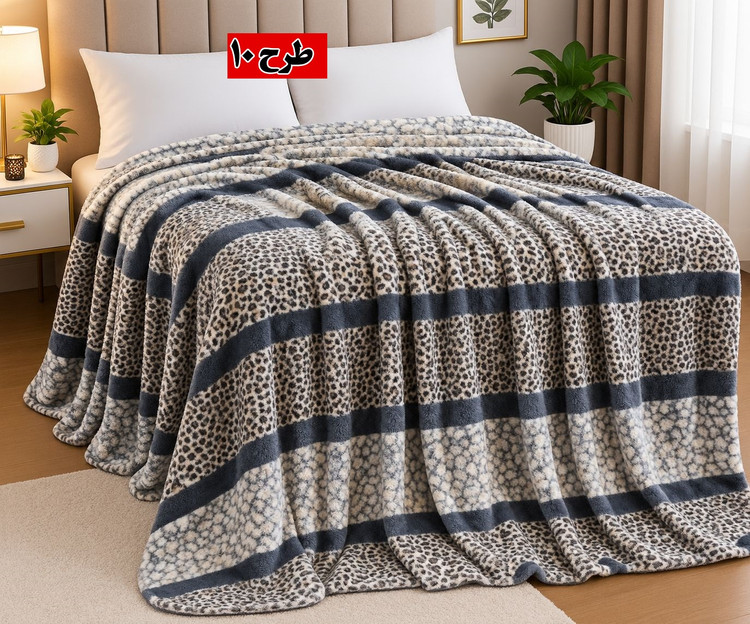 پتو ژلهای دو نفره طرح پوستی ابعاد ۲۲۰ در ۲ (مدل سوپر سافت)