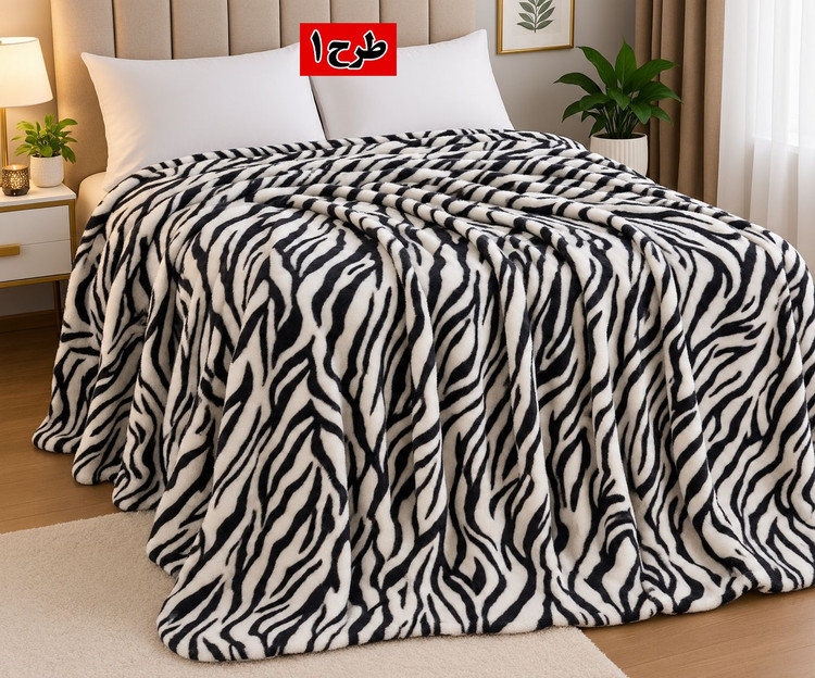 پتو ژلهای دو نفره طرح پوستی ابعاد ۲۲۰ در ۲ (مدل سوپر سافت)