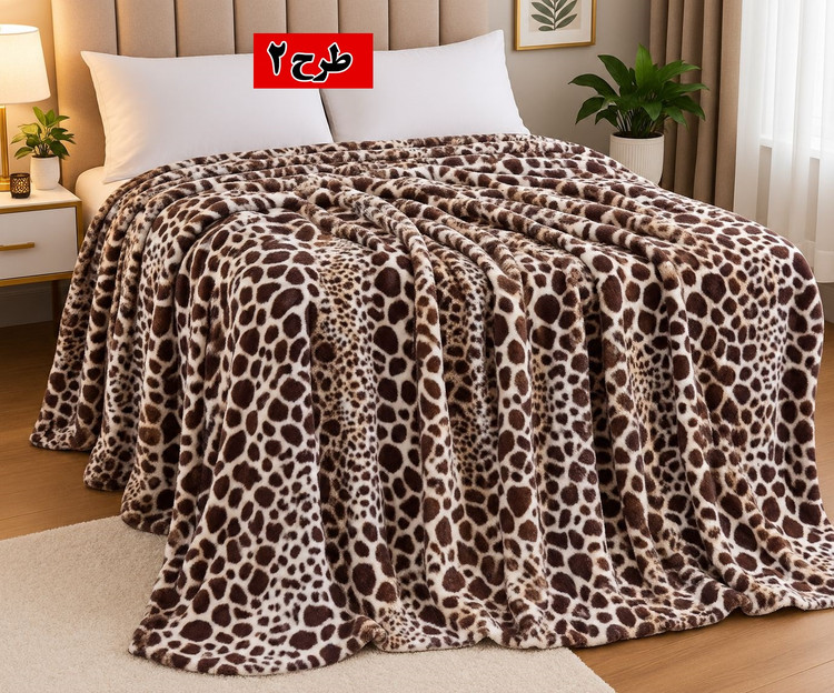 خرید عمده پتو ژلهای دو نفره طرح پوستی سوپر سافت | پک 5 عددی | ابعاد ۲۲۰ در ۲