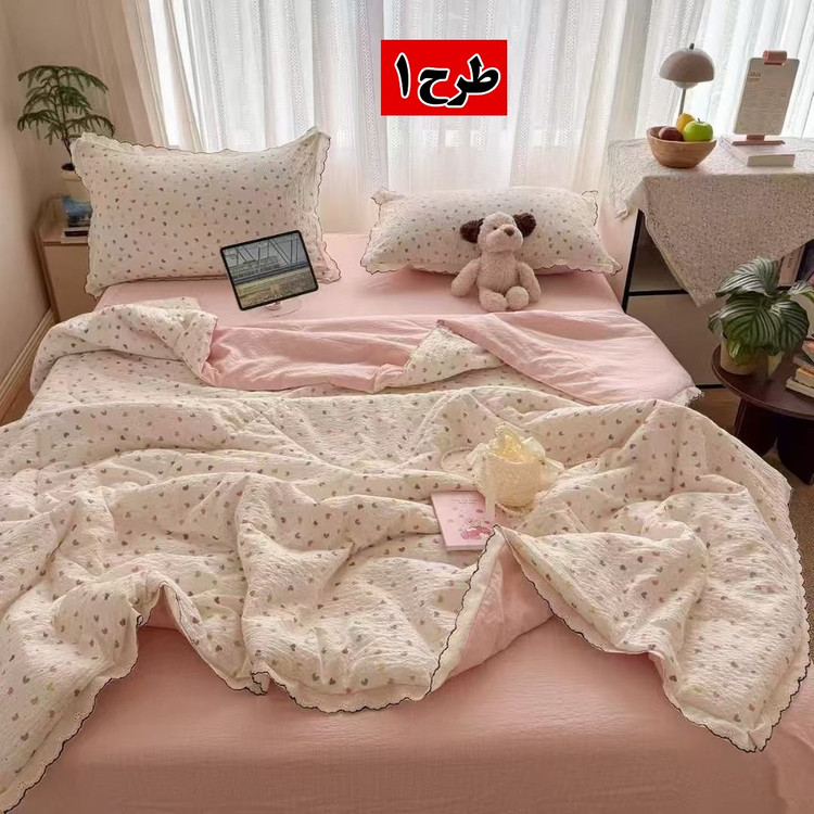 خرید لحاف بندری وارداتی اورجینال | سرویس خواب ۴ تکه لحاف، روتشکی و دو روبالشتی